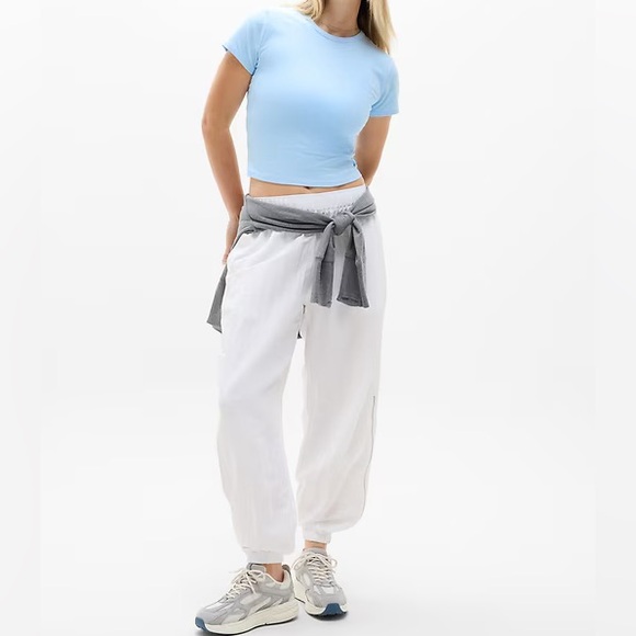 Athleta Signature Rib Crop Tee Blue Size Small - Picture 1 of 5